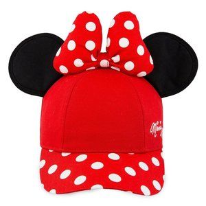 Walt Disney World Minnie Mouse Ears Polka Dots Bow Youth Kids Baseball Cap Hat